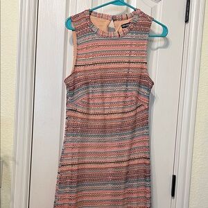 Nina Leonard Multicolor bodycon crochet dress